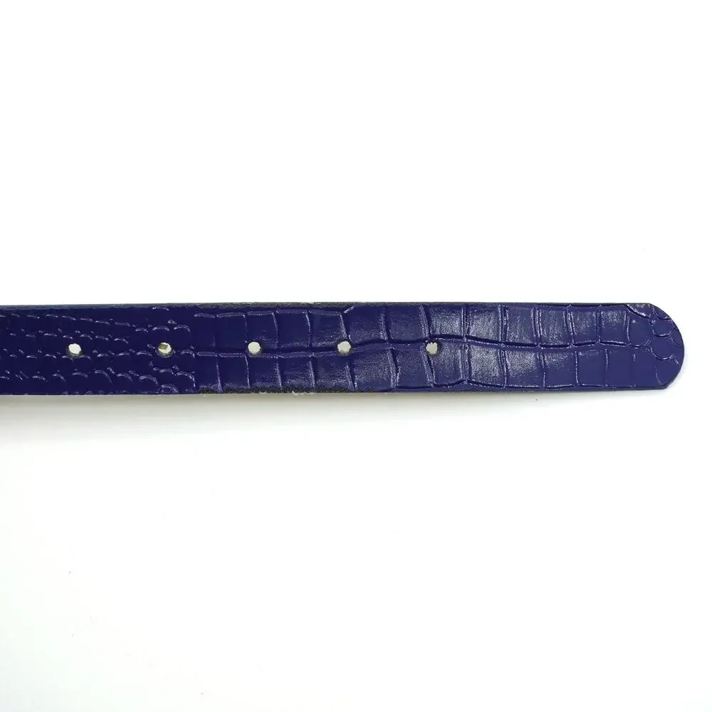Vintage Royal Blue Patent Croc Belt